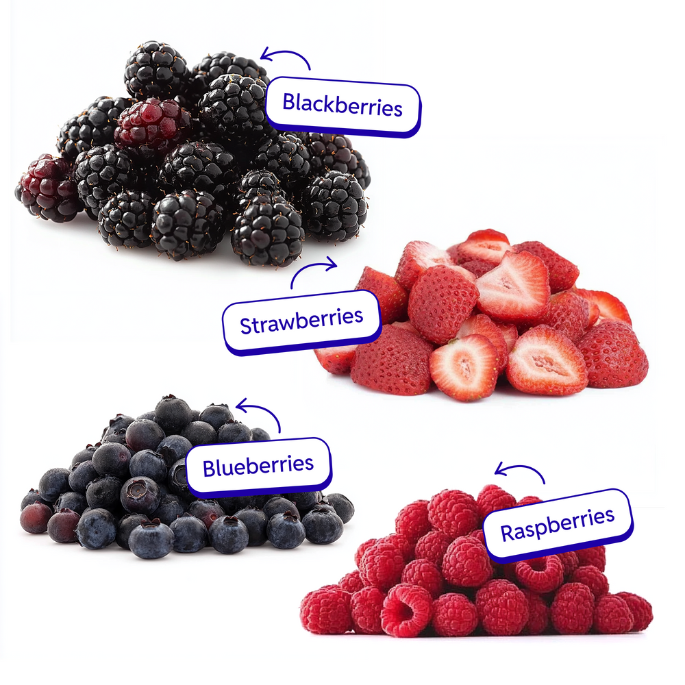 Freeze Dried Garden Berries Collection Bundle (4 Large Bags)