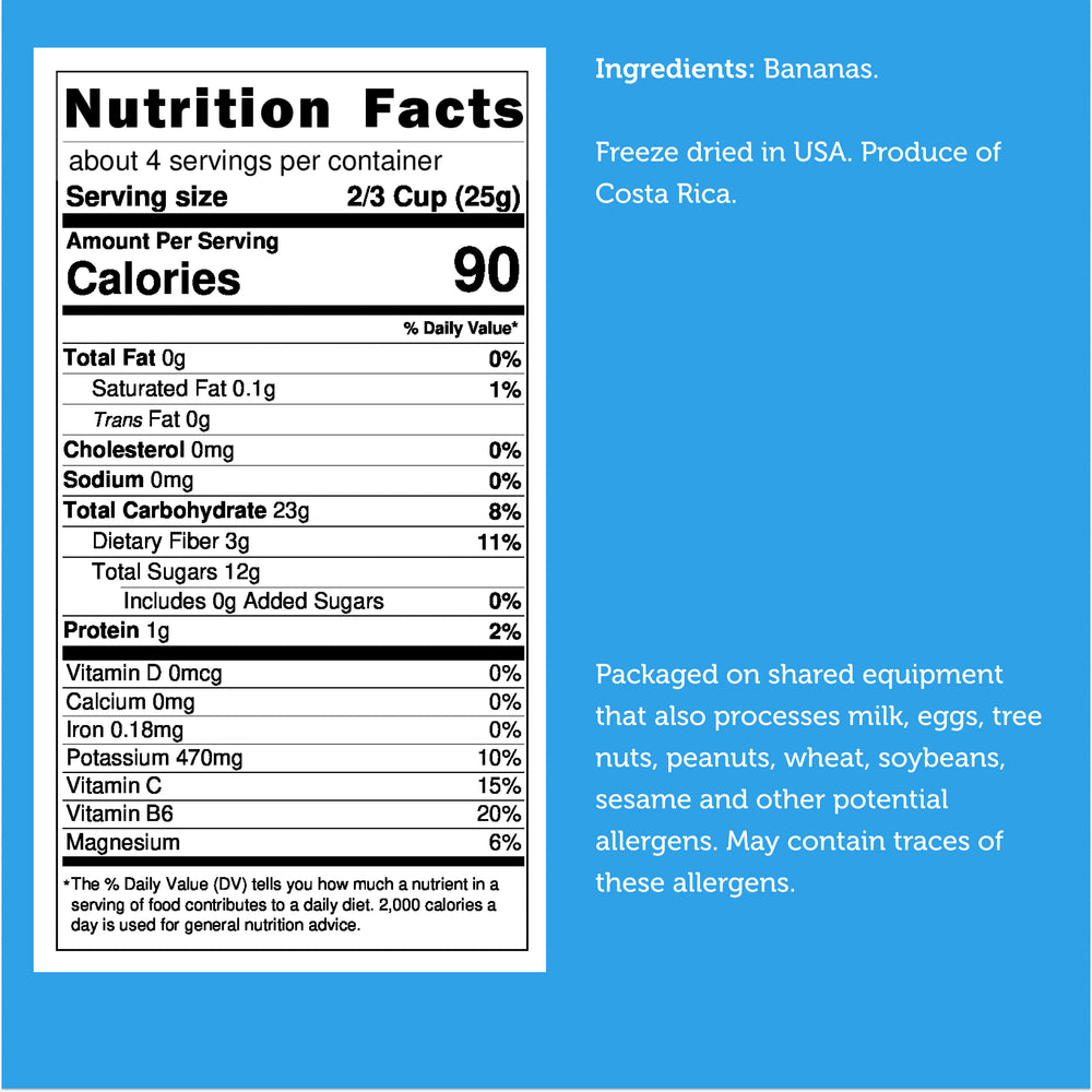 Freeze Dried Banana Chips Large Nutrition Facts