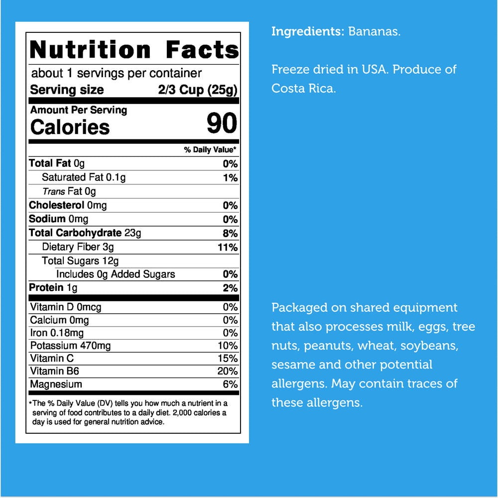 Freeze Dried Banana Chips Small Nutrition Facts