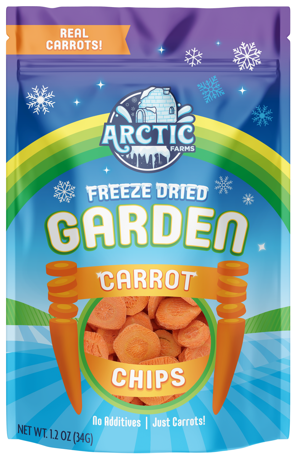 Freeze Dried Carrot Chips Bag Large