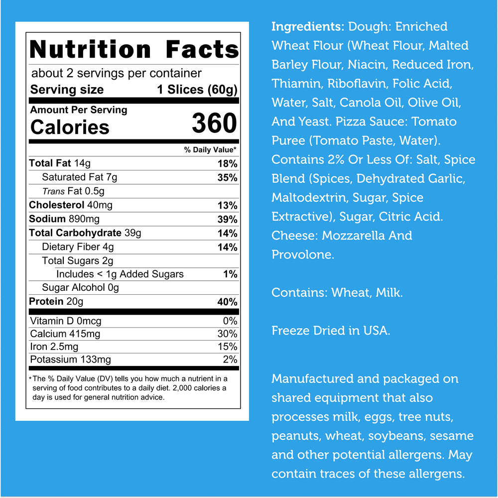 Freeze Dried Pizza Cheese Nutrition Facts