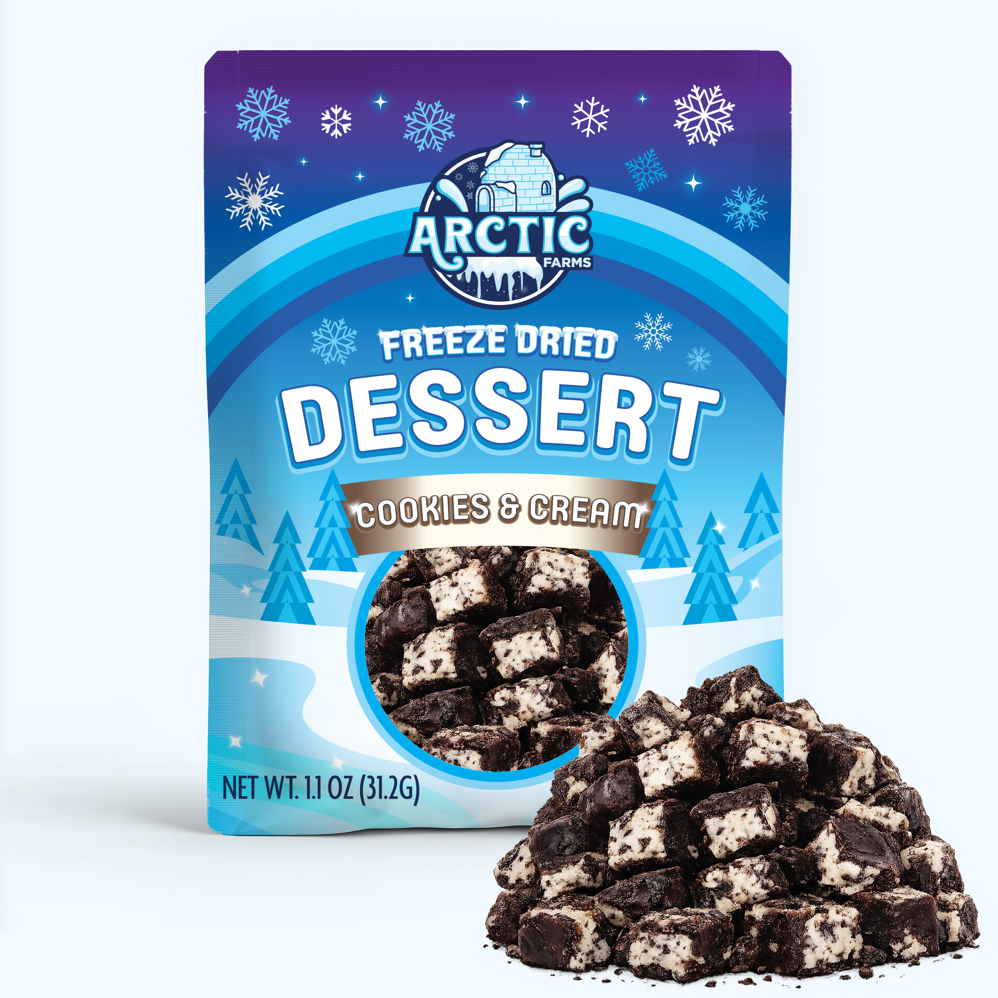 Freeze Dried Cookies & Cream Desert Ice Cream Bar Bites