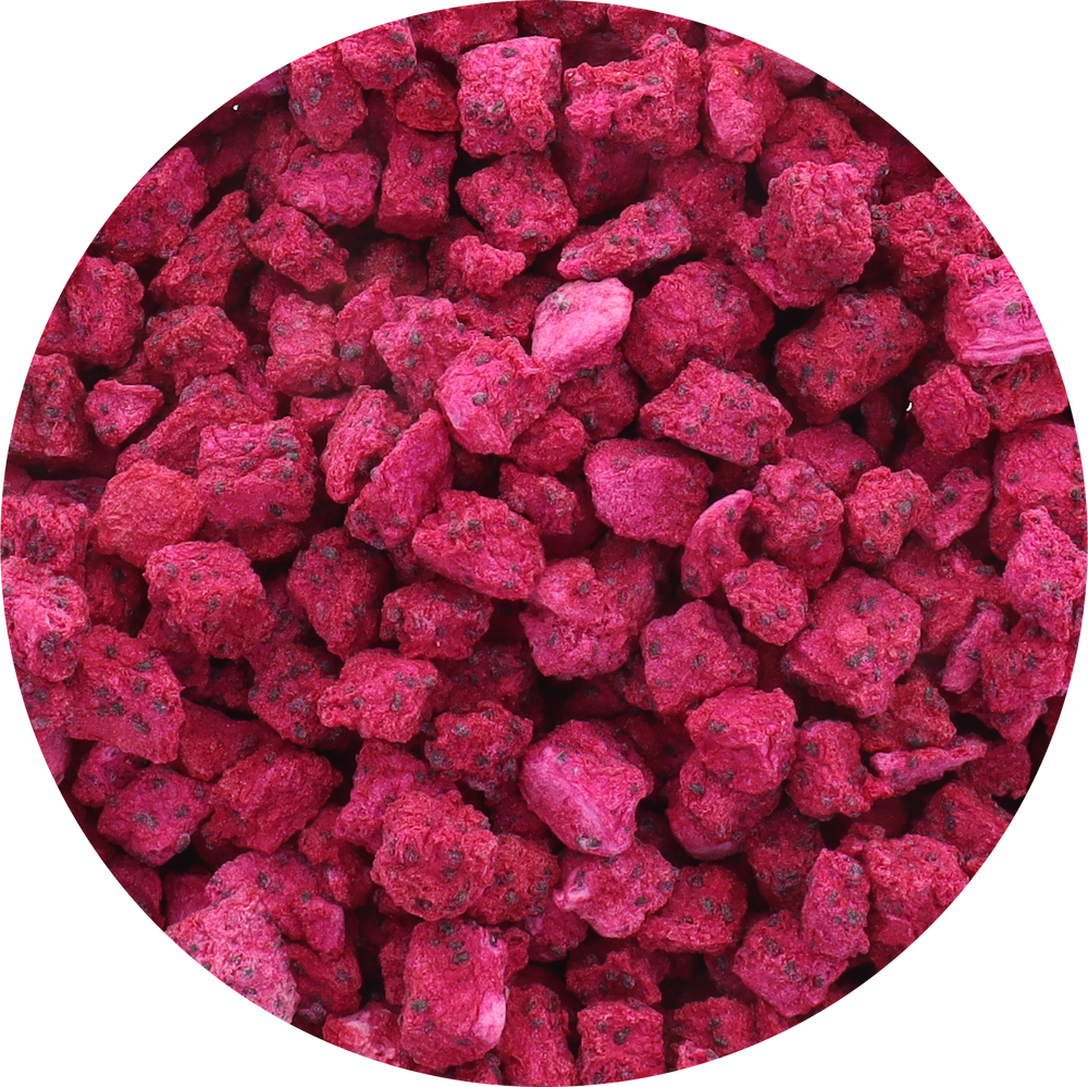 Freeze Dried Dragon Fruit Pieces Top View