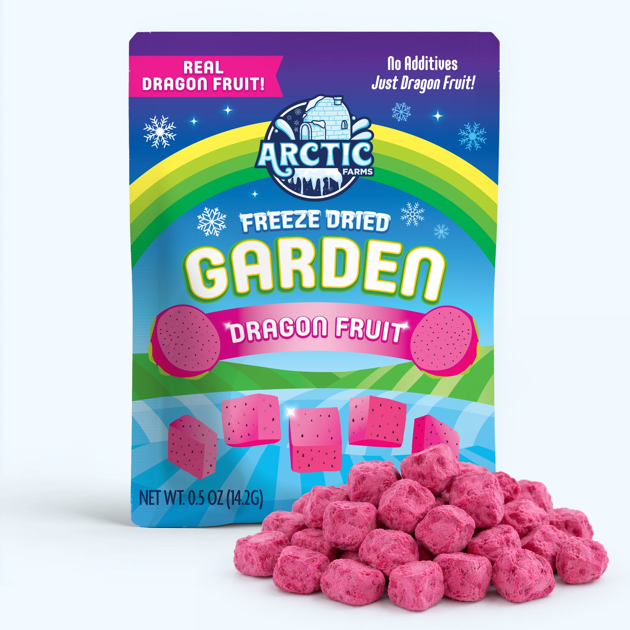 Freeze Dried Natural Red Dragon Fruit Big Cubes