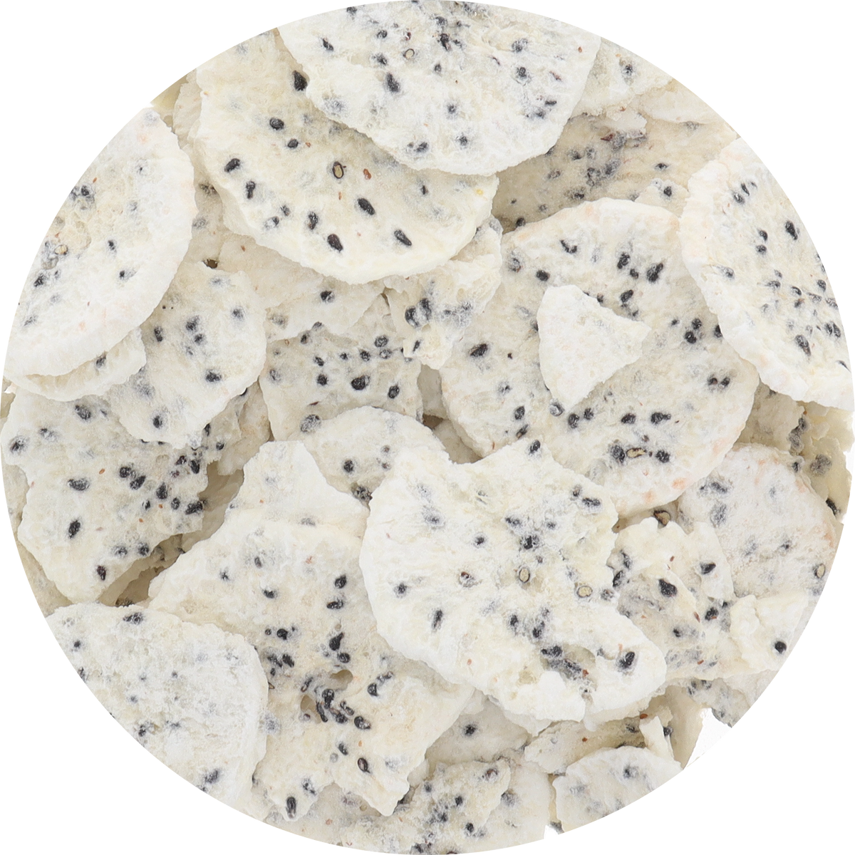 Freeze Dried Golden Dragon Fruit Slices — top view of slices