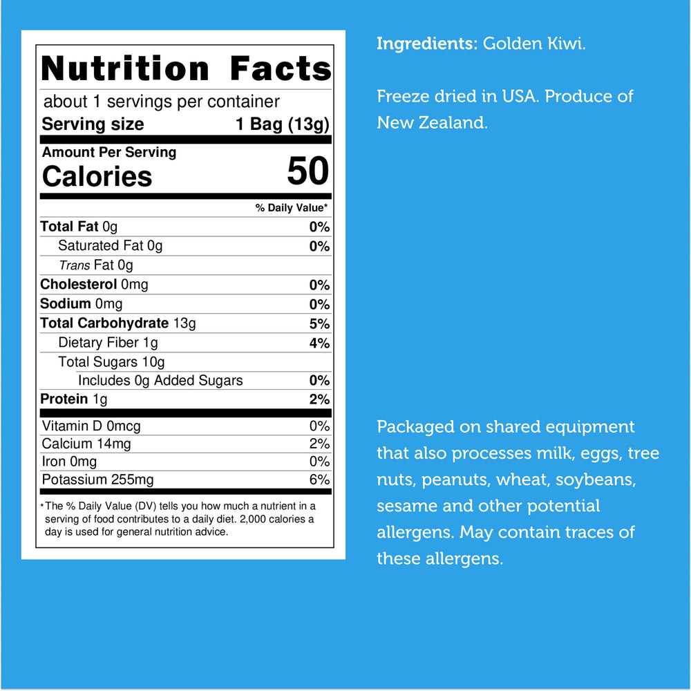 Freeze Dried Golden Kiwi Small Nutrition Facts