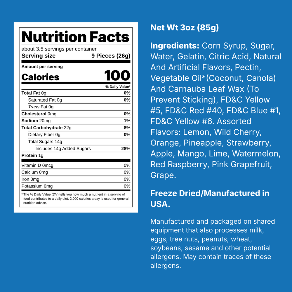 Freeze Dried Gummy Gummi Bears