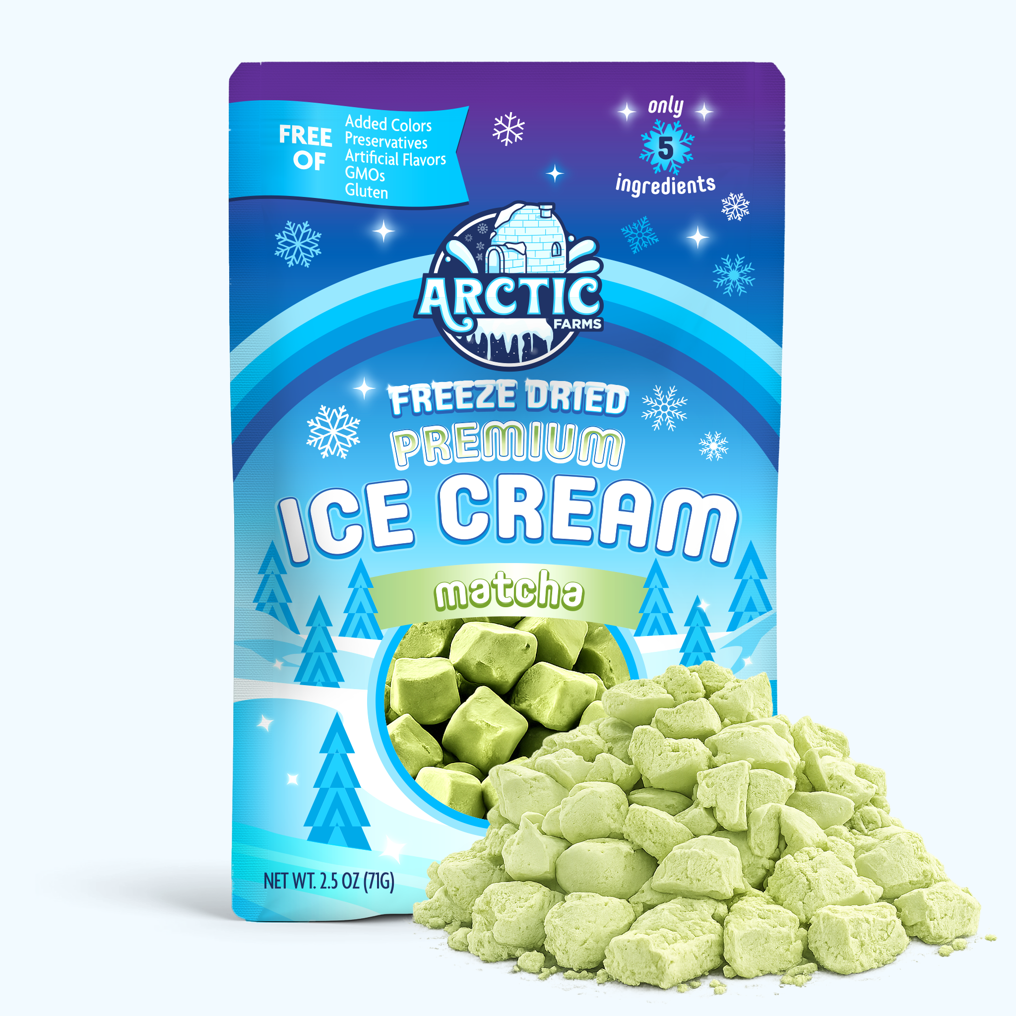PREMIUM Freeze Dried Ice Cream * Only 5 Ingredients * Matcha Green Tea