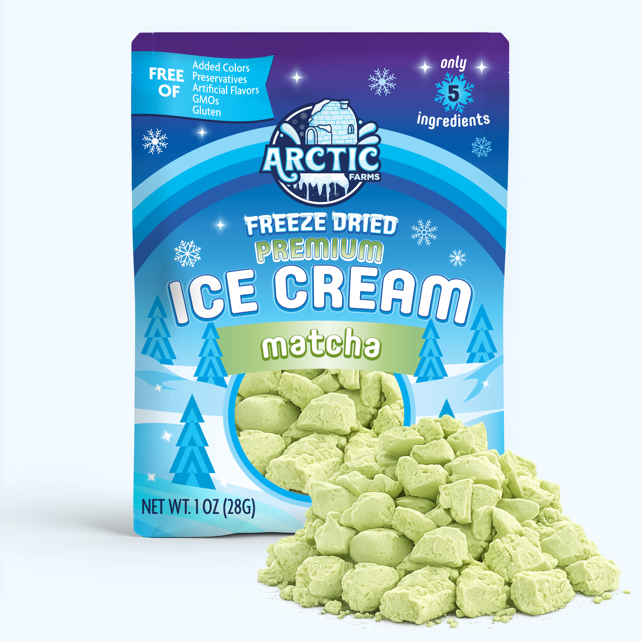 PREMIUM Freeze Dried Ice Cream * Only 5 Ingredients * Matcha Green Tea
