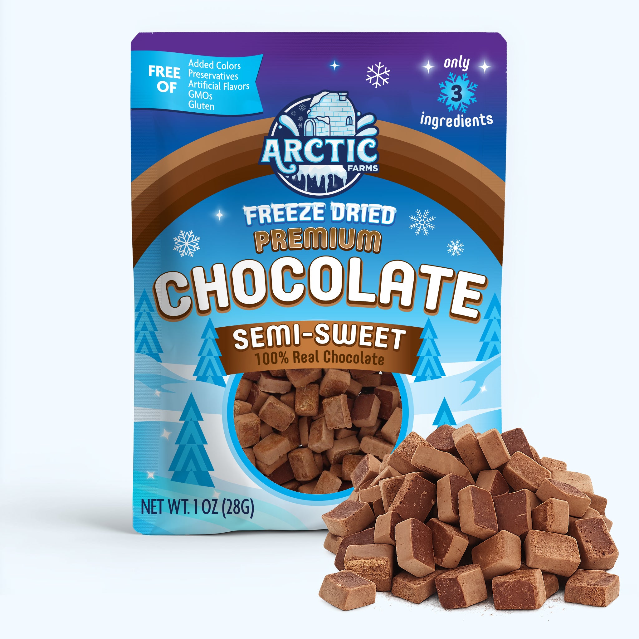 Freeze Dried Premium Organic Semi-Sweet Chocolate