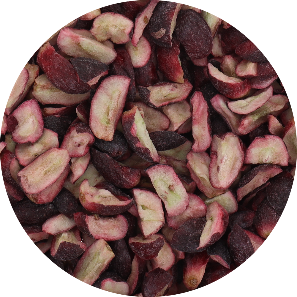 Freeze Dried red Grapes Top View