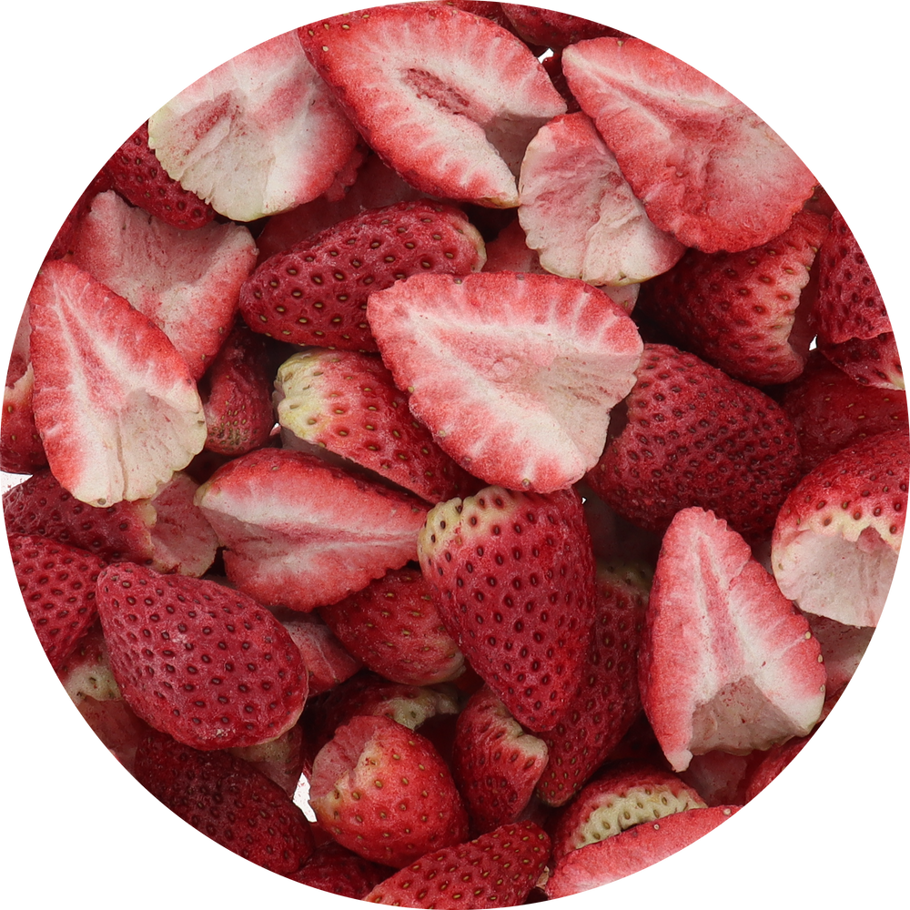 Freeze Dried Strawberries (Whole and Halves) Top view