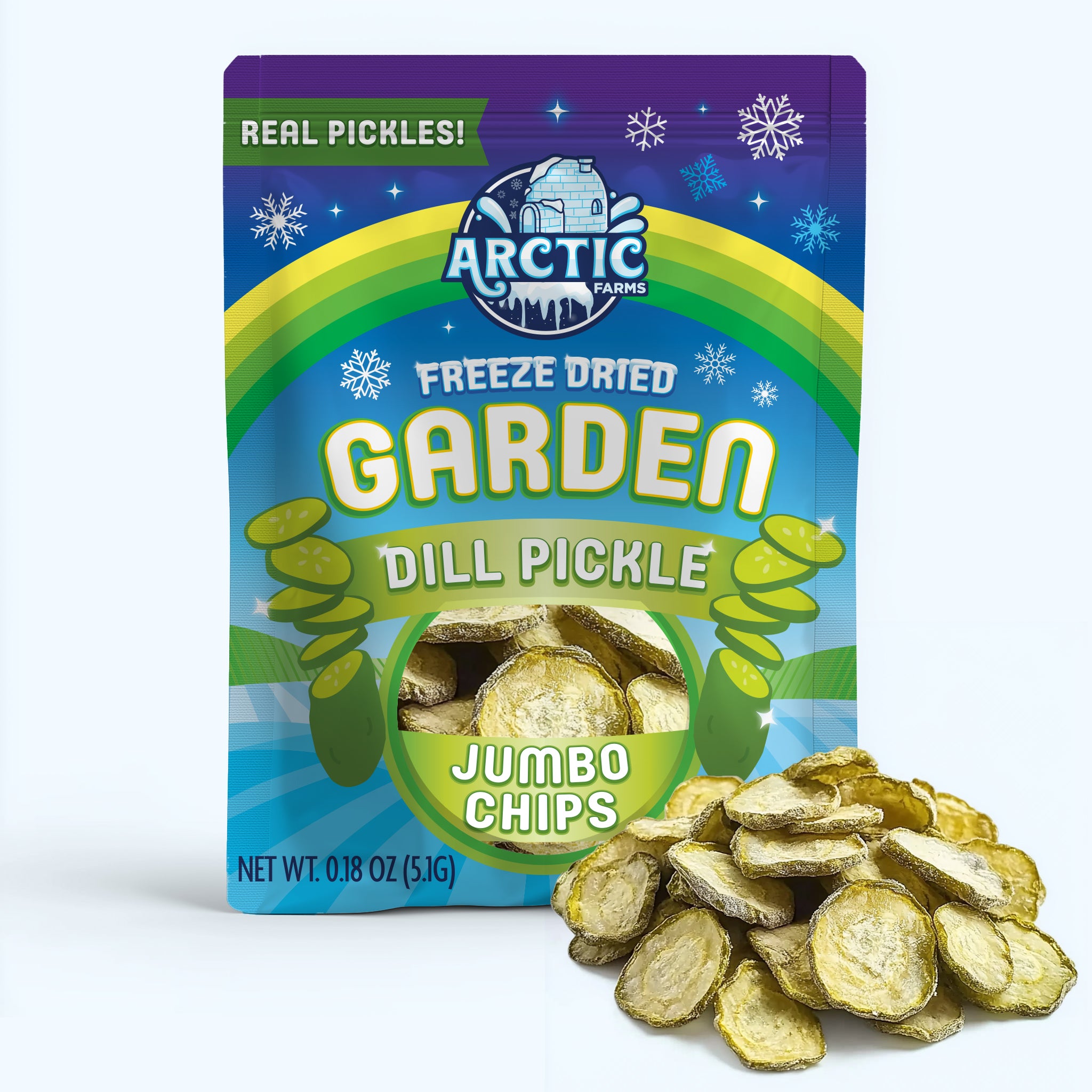 Freeze Dried Kosher Dill Pickle Jumbo Chips (Can be Salty)