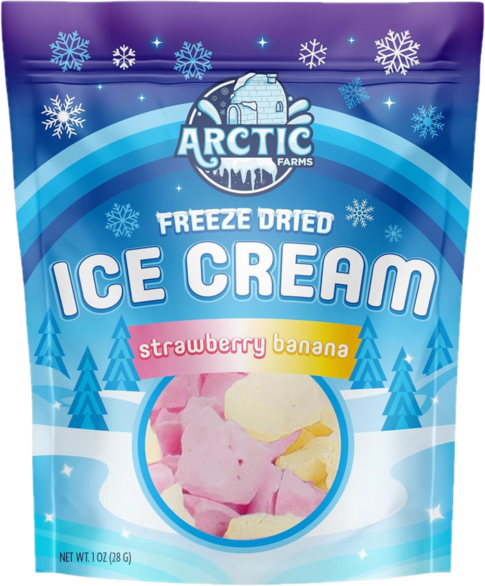 Freeze Dried Ice Cream That Does Not Melt (Bits) Strawberry Banana Mix