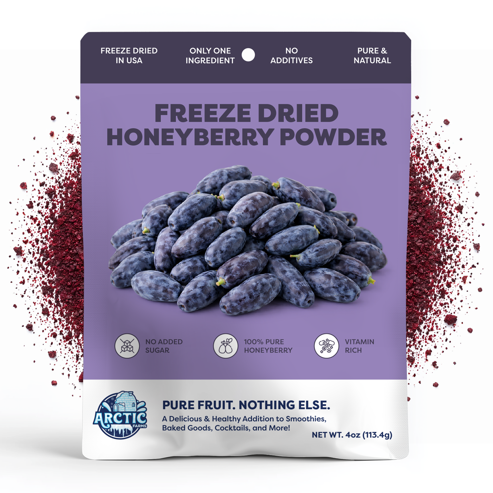 Freeze-Dried Organic Honeyberry Powder