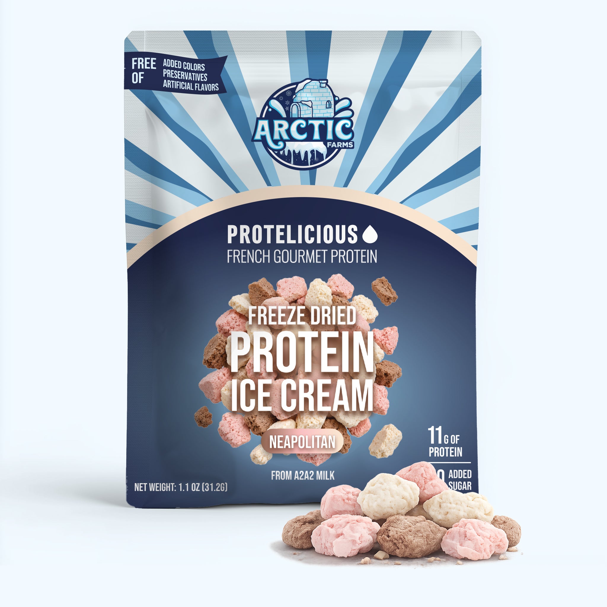 Freeze‑Dried Protein Ice Cream (Zero Added Sugar) — Neapolitan