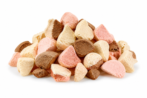 Protein freeze-dried ice cream pile