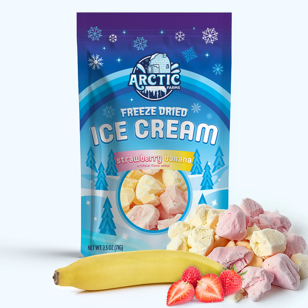 Freeze Dried Ice Cream That Does Not Melt (Bits) Strawberry Banana Mix