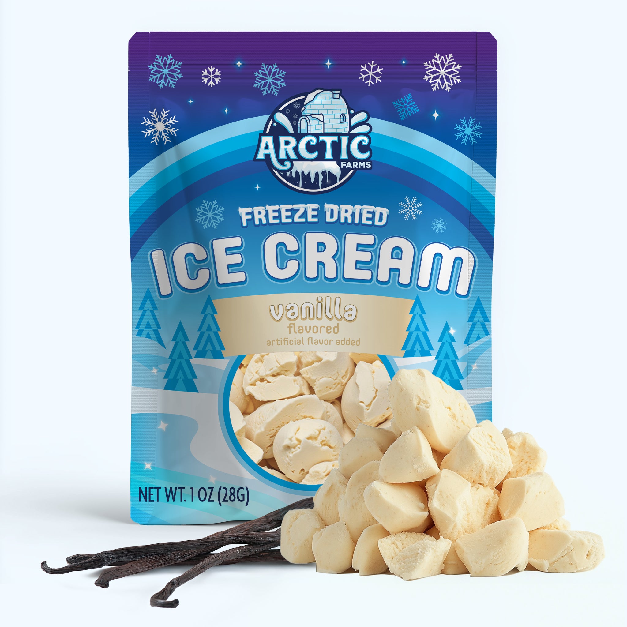 Freeze Dried Vanilla Ice Cream, That Does Not Melt (Bits)