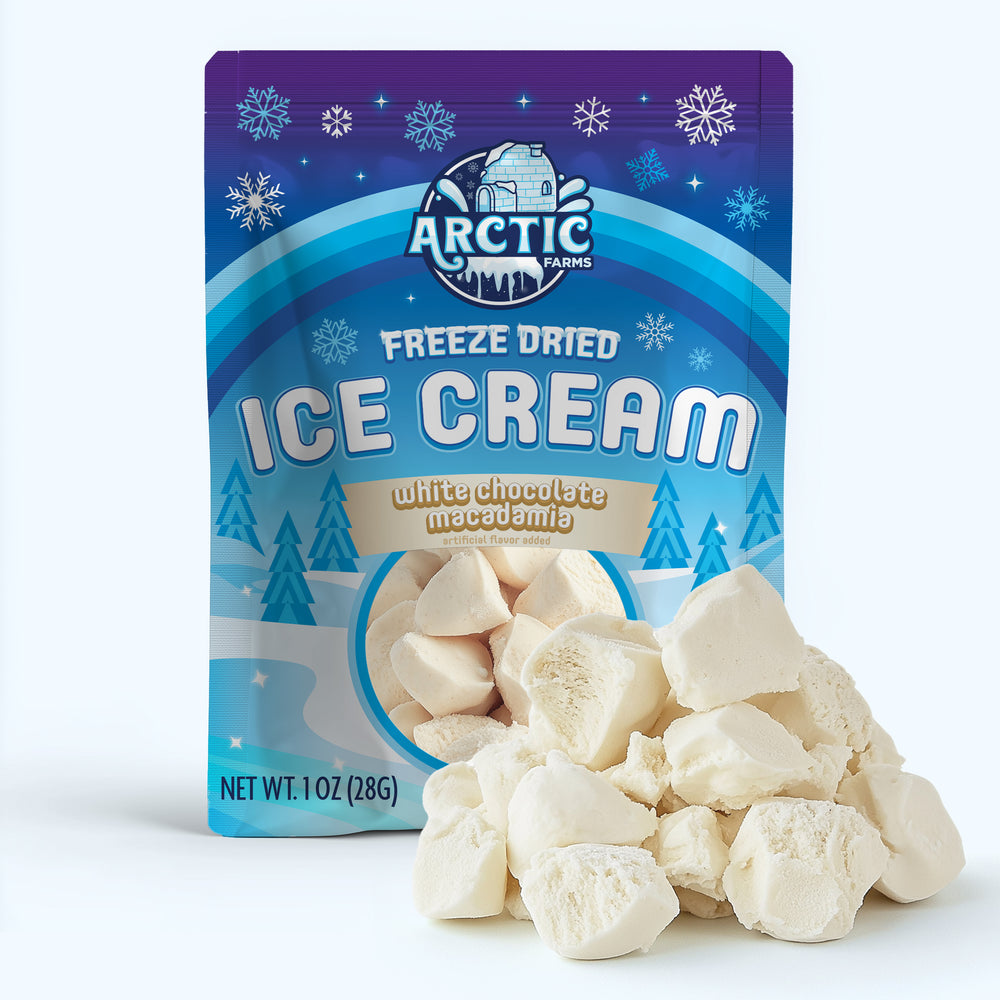 Freeze Dried Ice Cream That Does Not Melt (Bits) White Chocolate Macadamia