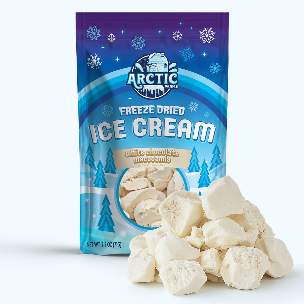 Freeze Dried Ice Cream That Does Not Melt (Bits) White Chocolate Macadamia